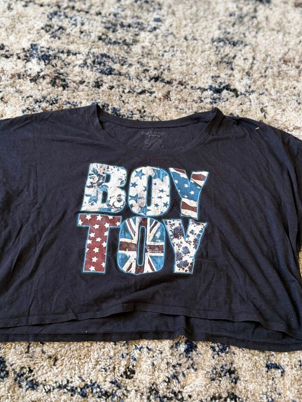 Boy Toy Flag Graphic Tee Shirt Black